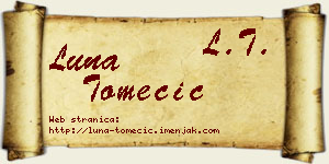 Luna Tomecić vizit kartica